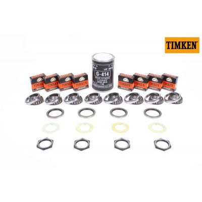 KIT 8 ROULEMENTS MOYEU TIMKEN + GRAISSE + ARRET + ECROU + SPI