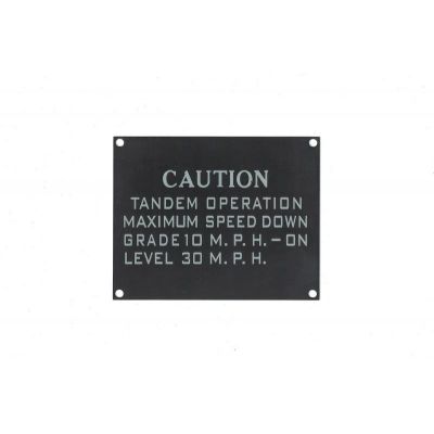 PLAQUE CAUTION TANDEM