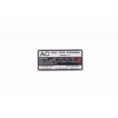 DECALCOMANIE "AC" FILTRE A ESSENCE US