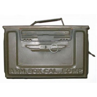 BOITE MUNITION TOLE US CAL .50 BE USA WW2