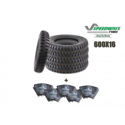 PNEUMATIQUE MILITARY 600 X 16 "SPEED WAYS" X5 + CHAMBRES