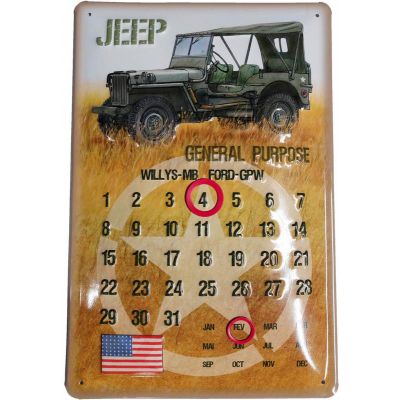  PLAQUE JEEP TOLE BOMBEE