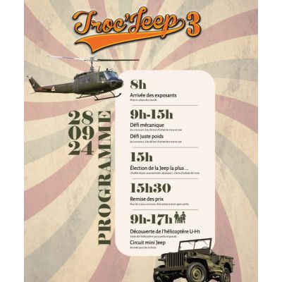 POUR PARTICPER A LA BOURSE<br>TROC'JEEP du Samedi 1 JUILLET 2023<br>ACHETEZ VOTRE <br>EMPLACEMENT ICI<br>1 quantité = 1 mètre linéaire