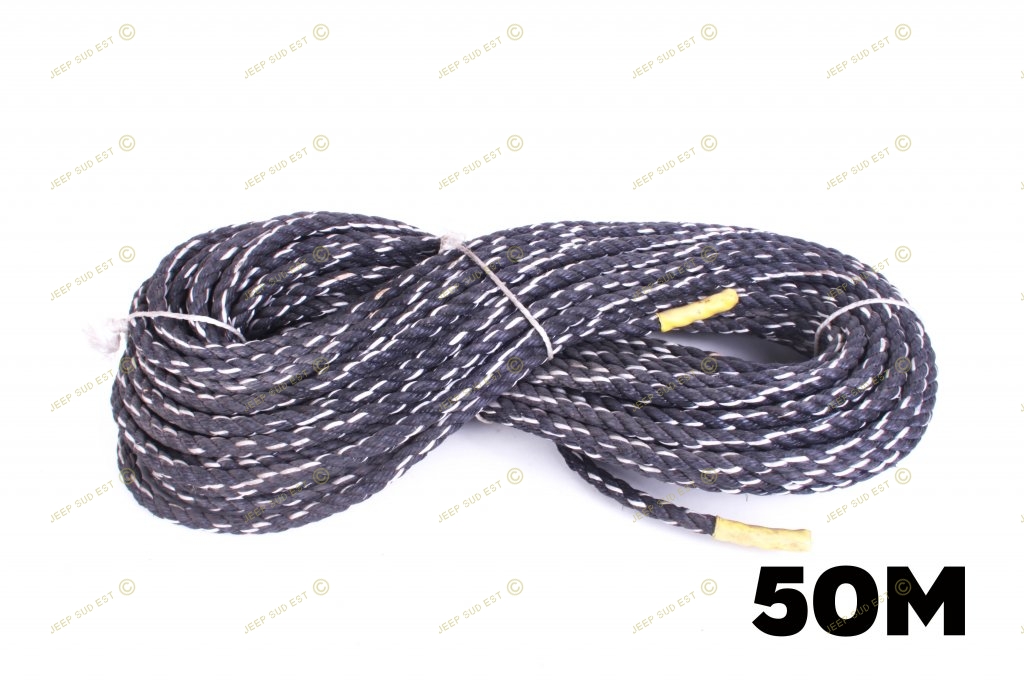 CORDE NYLON NOIR/BLANC - 50M - DIAM 14MM, Divers, MILITARIA US, MILITARIA