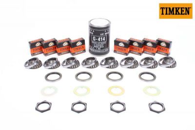 KIT 8 ROULEMENTS MOYEU TIMKEN + GRAISSE + ARRET + ECROU + SPI