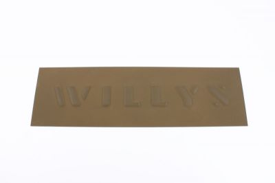 PLAQUE NUE EMBOUTIE "WILLYS" DE PANNEAU ARRIERE