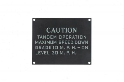 PLAQUE CAUTION TANDEM