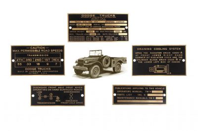 PLAQUES LAITON DODGE WC 51