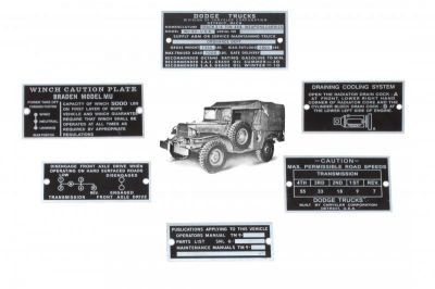 PLAQUES ZINC DODGE WC 52