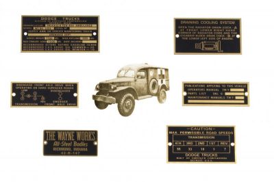PLAQUES LAITON DODGE WC 54