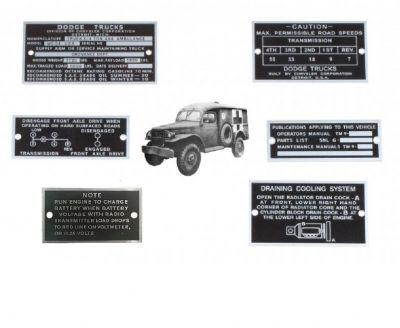 PLAQUES ZINC DODGE WC 54