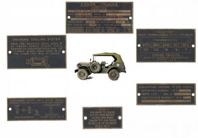 PLAQUES LAITON DODGE WC 56