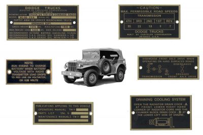 PLAQUES LAITON DODGE WC 58