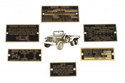 PLAQUES LAITON DODGE WC 62