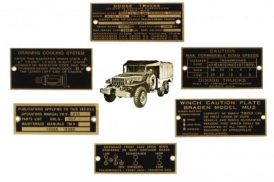 PLAQUES LAITON DODGE WC 63