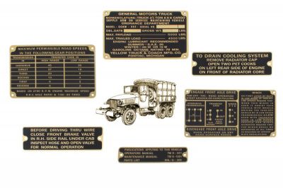PLAQUES LAITON GMC 352 + TREUIL
