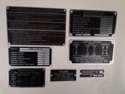 PLAQUES WEASEL M29 1942-1945 JEU