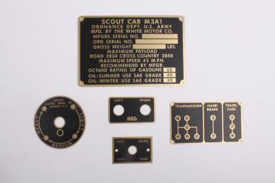 PLAQUES SCOUT CAR M3A1 JEU COMPLET