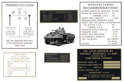 PLAQUES ARMORED CAR FORD M8