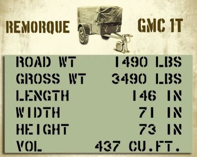 POCHOIR SHIPPING MARQUAGE REMORQUE GMC 1T