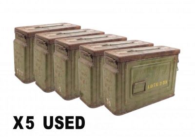 BOITE MUNITION TOLE US CAL .30 "SFLtd" A RESTAURER LOT DE 5