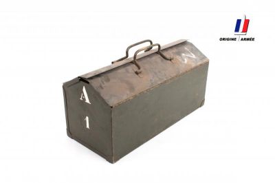 BOITE A OUTIL METALLIQUE VIDE ORIGINE ARMÉE FR