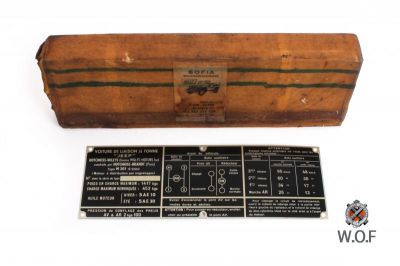 PLAQUE NOMENCLATURE ALU HOTCHKISS M201 1er TYPE 6V