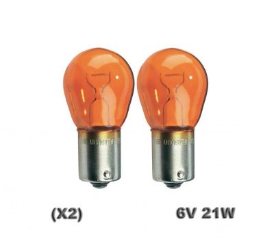 AMPOULE 1 PLOT 6V 21 WATTS ORANGE (X2)