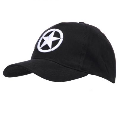 CASQUETTE NOIRE ETOILE US EN RELIEF