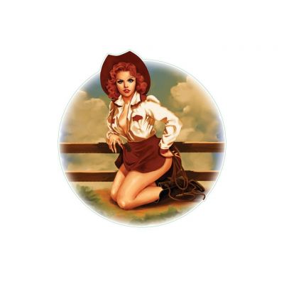 AUTOCOLLANT PIN'UP US COWGIRL