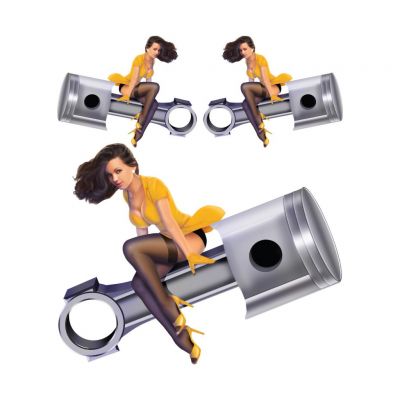 AUTOCOLLANT PIN'UP US PISTON