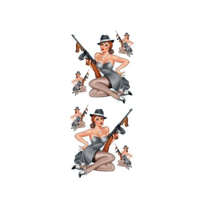 AUTOCOLLANT PIN'UP US - VINTAGE GANGSTER 