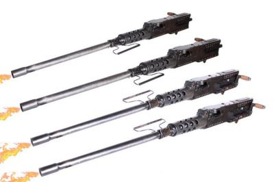 LOT DE 4 REPROS A GAZ METAL MITRAILLEUSE US BROWNING CAL.50 POUR AFFUT MAXON INERTE