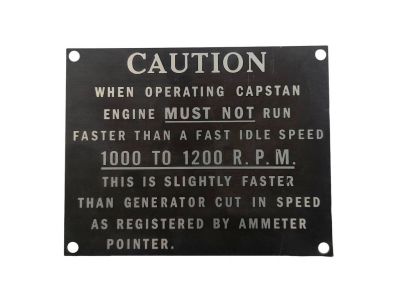 PLAQUE CAUTION CABESTAN