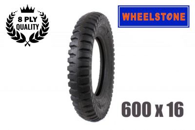 PNEUMATIQUE MILITARY 600 X 16 JEEP U.S. "WHEELSTONE" 8PLY