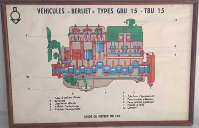 TABLEAU BOIS BERLIET MOTEUR MK60