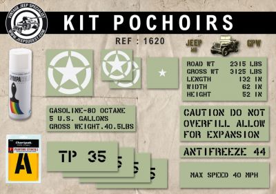 KIT POCHOIRS US COMPLET JEEP WILLYS