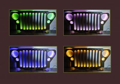 CALANDRE JEEP WILLYS DECO MURAL LED COULEUR