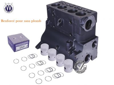 Bloc Moteur JEEP WILLYS L4-134 "RENFORCE SANS PLOMB" + 4 PISTON STD + SEGMENTS STD