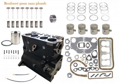 BLOC MOTEUR NEUF JEEP WILLYS "RENFORCE SANS PLOMB" + KIT PIÈCES