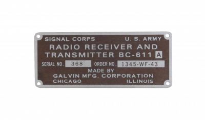 PLAQUE RADIO BC611A - Marron foncé