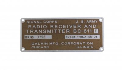 PLAQUE RADIO BC611F