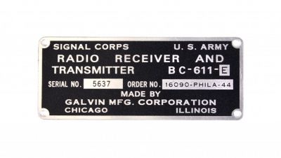 PLAQUE RADIO BC611E