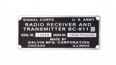 PLAQUE RADIO BC611C