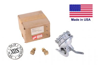 POMPE A ESSENCE 6 VALVES GMC NOS AVEC RACCORD COUDES - MADE IN USA